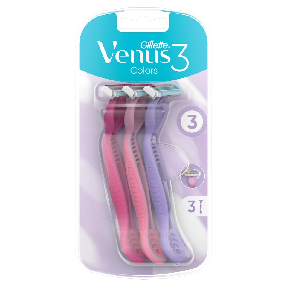 obrázok 1 z Gillette Venus 3 Colors Jednorazové Holiace Strojčeky, Balenie 3