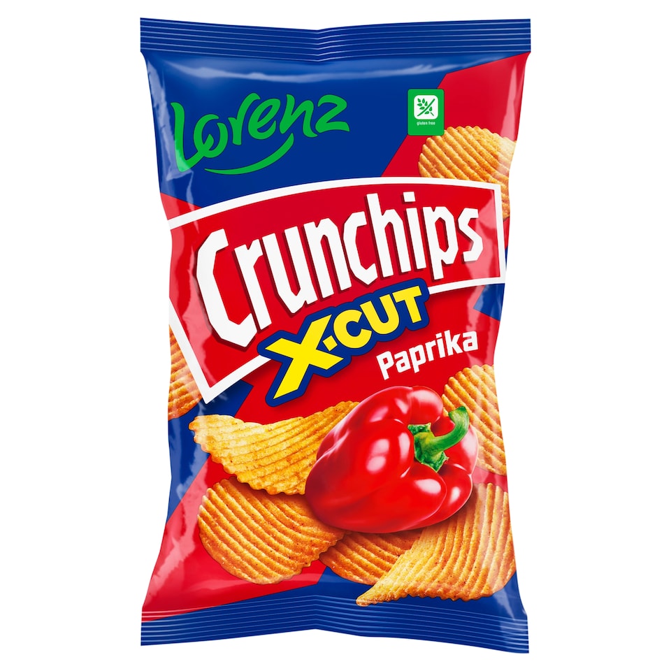 LORENZ CRUNCHIPS X-CUT PAPRIKA RIFFLED POTATO CRISPS 130G