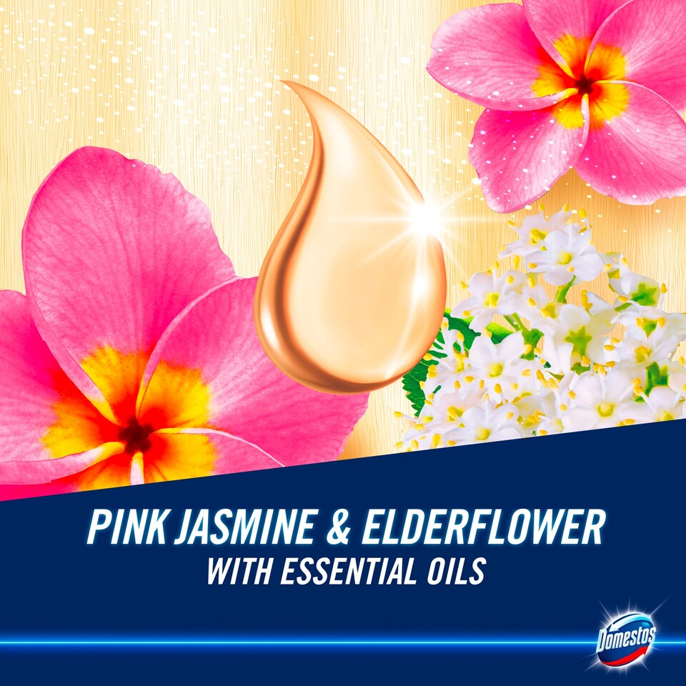 image 1 of Domestos Aroma Lux Rim Block Jasmine & Elderflower 55G