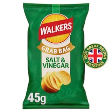 Walkers Salt & Vinegar Grab Bag Crisps 45g