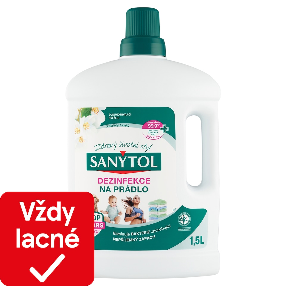 obrázok 1 z Sanytol Dezinfekcia na bielizeň pure s vôňou bielych kvetov 1,5 l