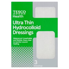 Tesco Health Ultra Thin Hydrocolloid Dressings 3 Pack