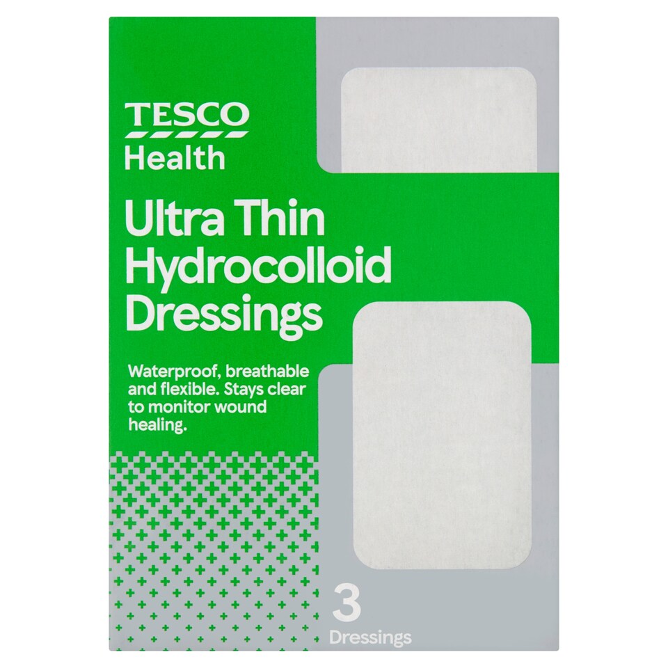 Tesco Health Ultra Thin Hydrocolloid Dressings 3 Pack