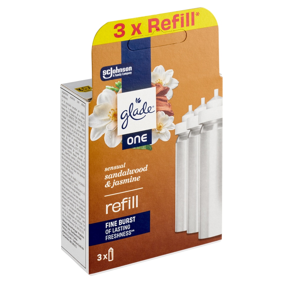 image 1 of Glade One Sensual Sandalwood & Jasmine Refill 3 x 10ml (30ml)