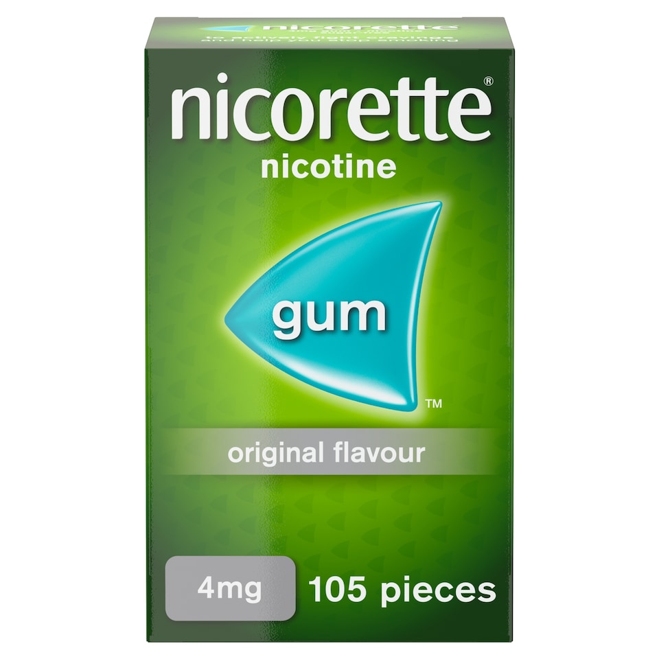 image 1 of Nicorette Stop Smoking Aid 4mg Nicotine Gum - Original 105s