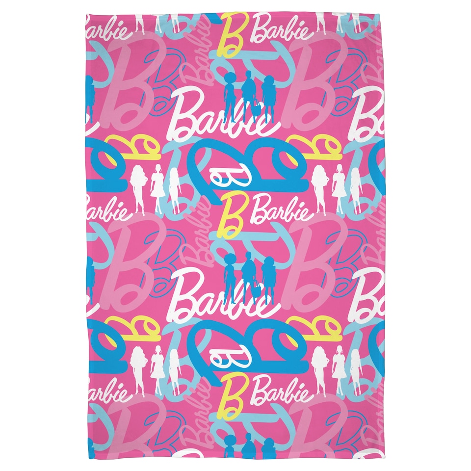 image 1 of Barbie Figures Fleece Blanket