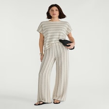 F&F Striped Short Sleeved Co-ord Top in Multi