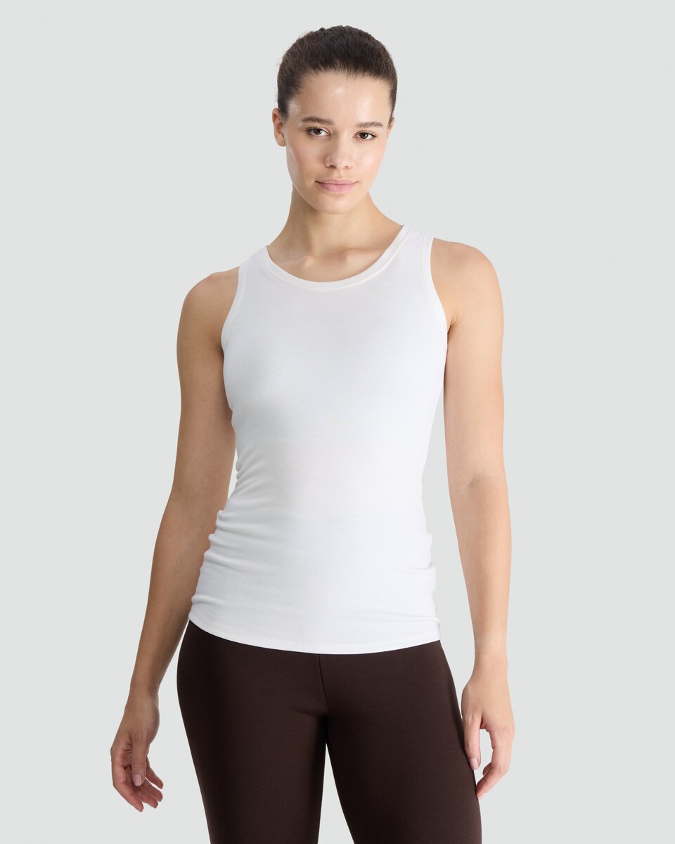 image 1 of F&FF&F WARMPLUS™ Medium Warmth Scoop Neck Thermal Vest in Cream
