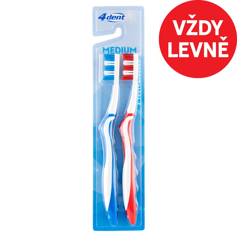 4Dent Medium zubní kartáček 2 ks