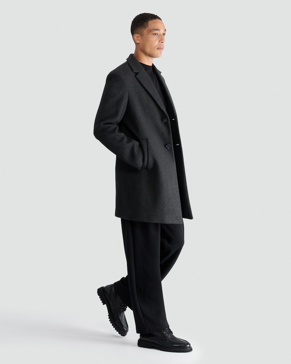 image 1 of F&F Single Breasted Side Pocket Coat in Grey