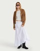 image 1 of F&F Pure Cotton Double Cloth Tiered Maxi Skirt in White