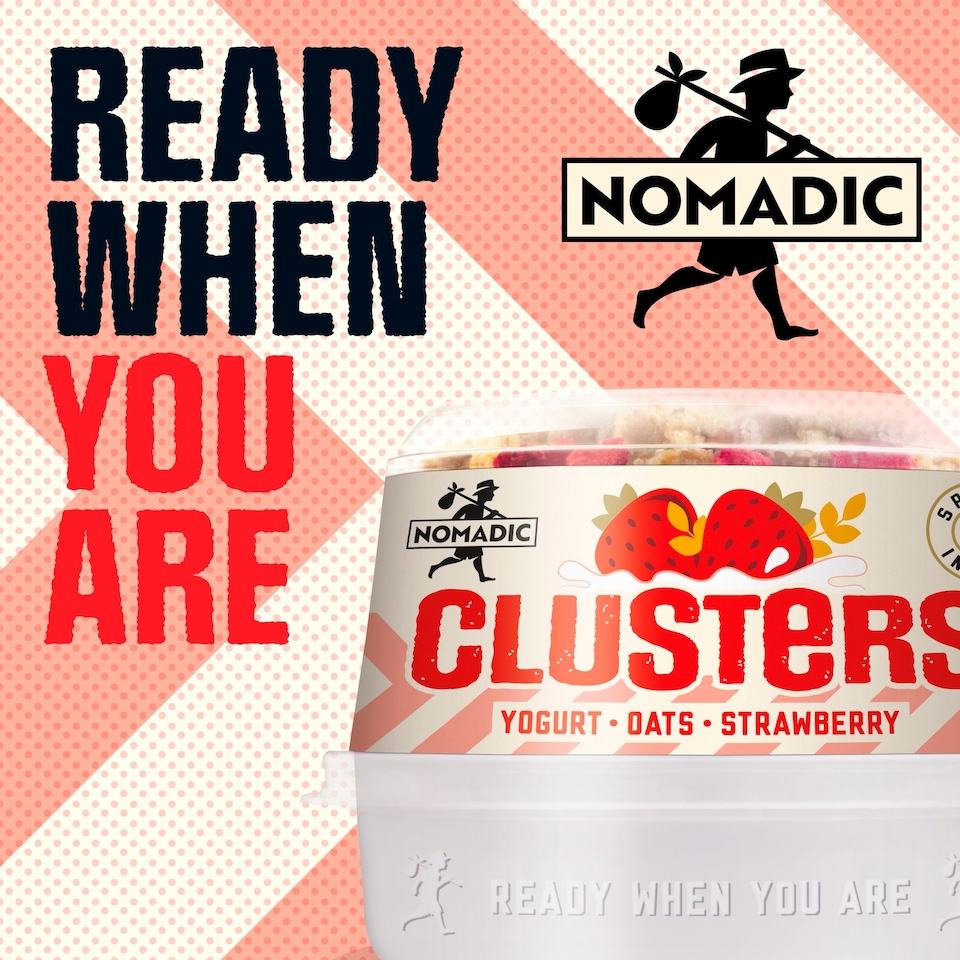 image 1 of Nomadic Low Fat Yogurt & Oat Clusters - Strawberry 169g