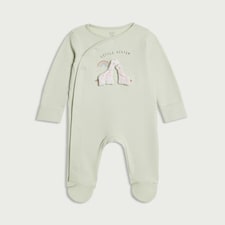 F&F Baby Pure Cotton Sister Sleepsuit in Green
