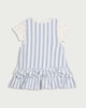 image 2 of F&F Baby 2-Piece Striped Pinafore and Bodysuit Set in Blue