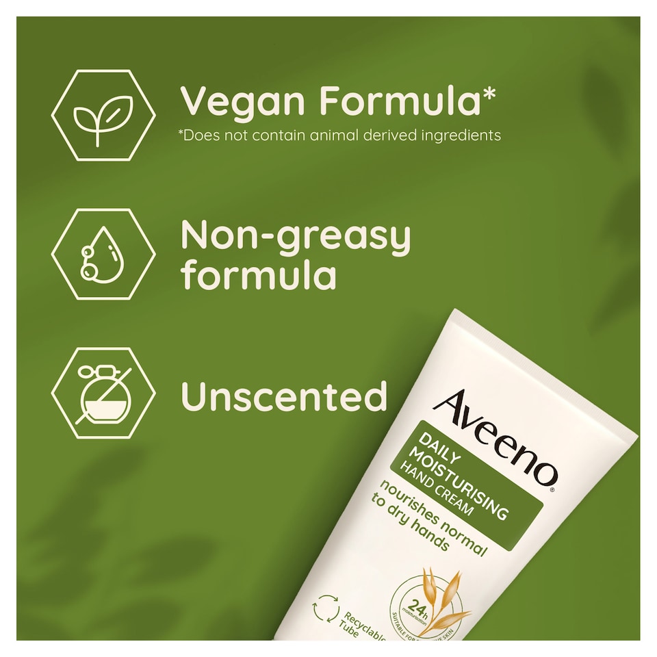 image 1 of Aveeno Daily Moisturising Hand Cream Moisturiser Sensitive Skin 75ml
