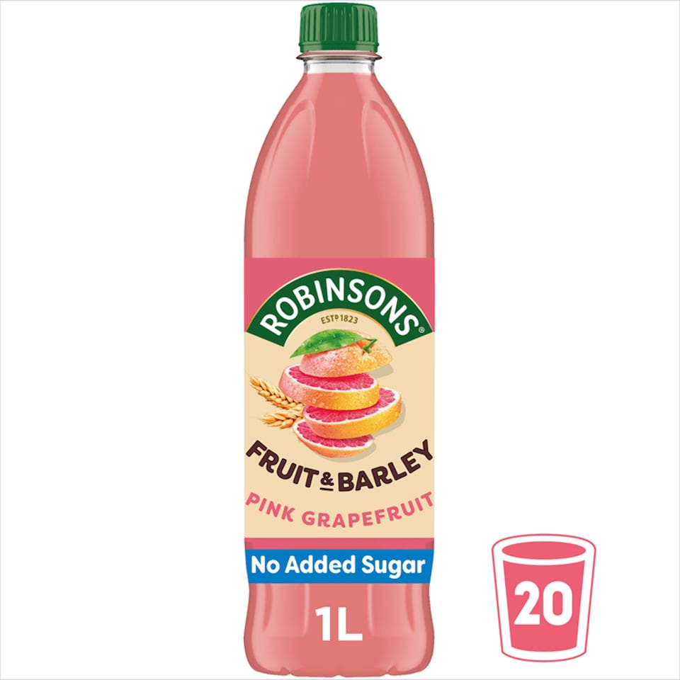 image 1 of Robinsons Fruit & Barley with Vitamins Pink Grapefruit Squash 1L