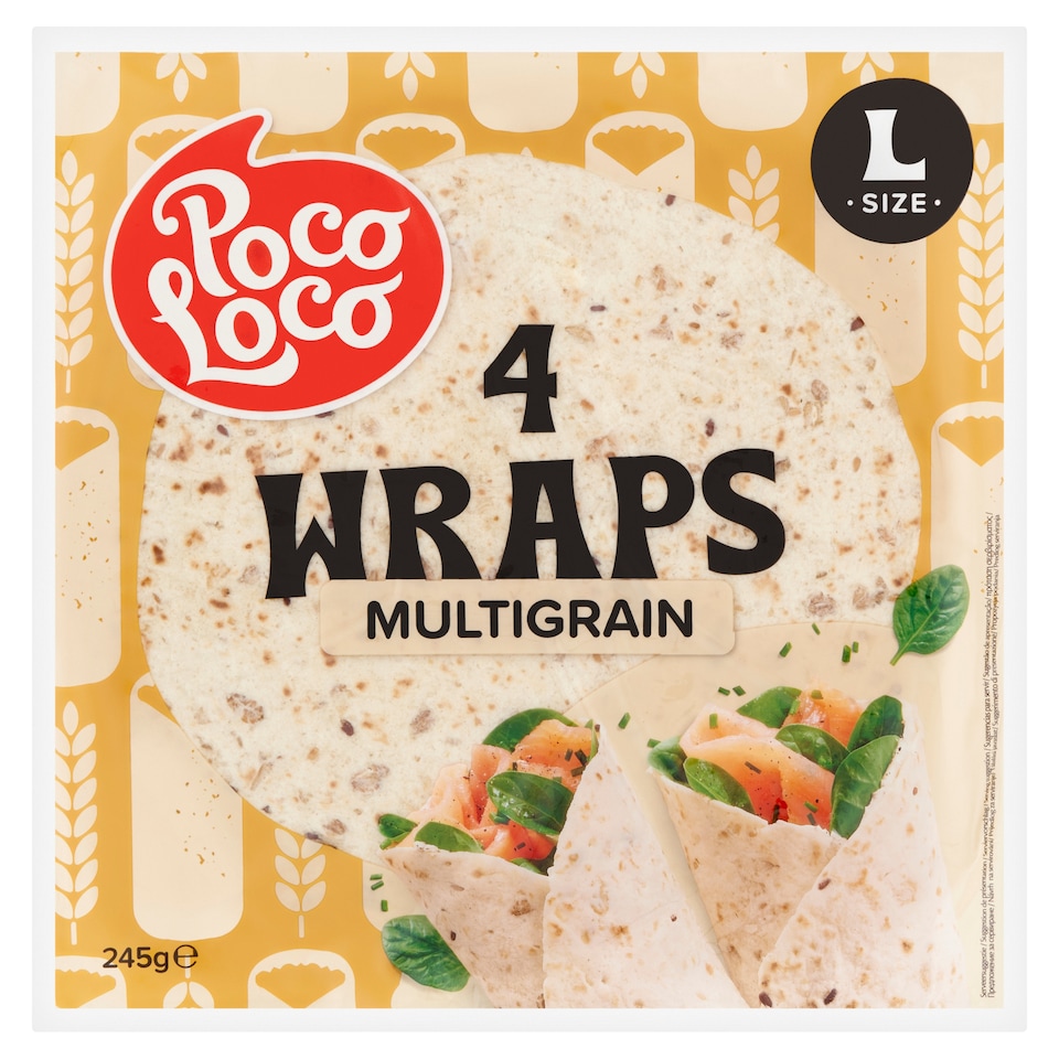 Poco Loco Multigrain tortilla búzalisztből 4 db 245 g