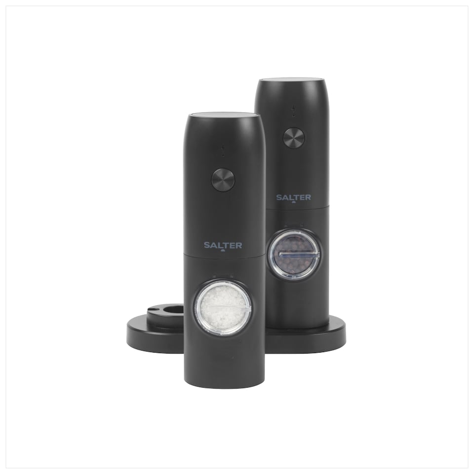 image 1 of Salter Salt & Pepper Mills With Rechargeable Base