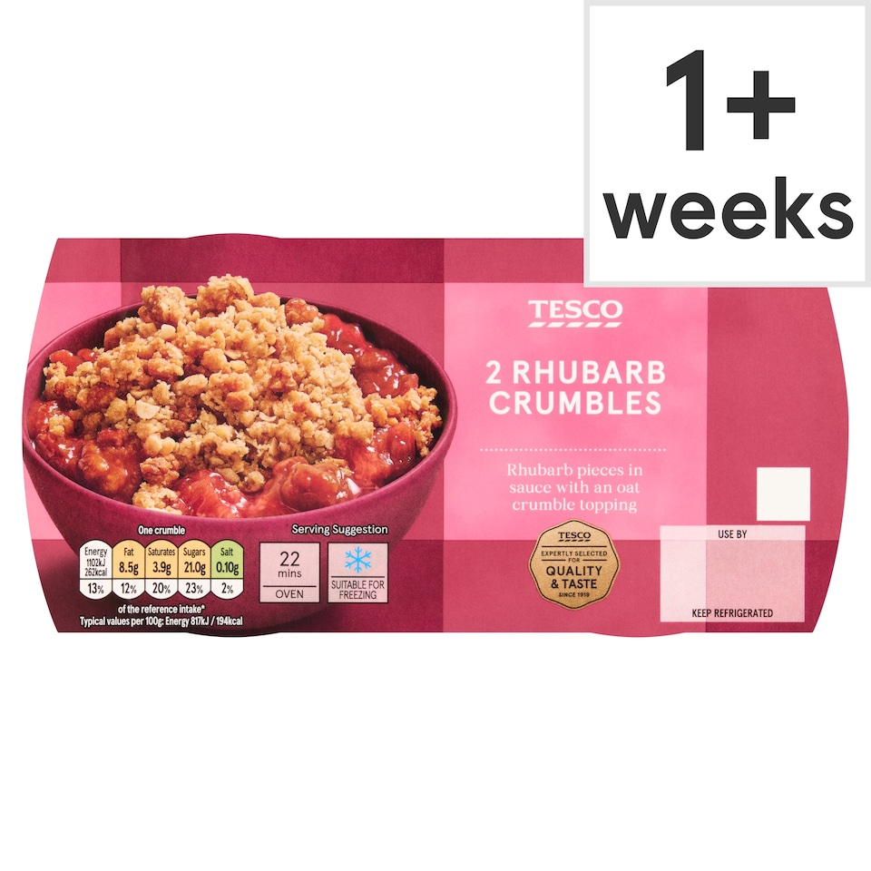 Tesco 2 Rhubarb Crumbles 270g 