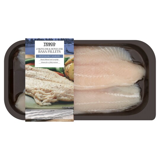 Tesco 2 Skinless & Boneless Basa Fillets 265G Tesco Groceries