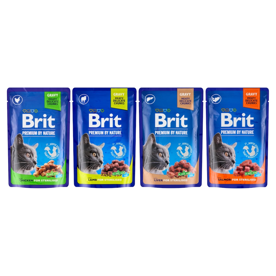 Obrázek 1 pro produkt Brit Premium by Nature Kompletní prémiové mokré krmivo pro kastrované kočky 12 x 100g (1200g)