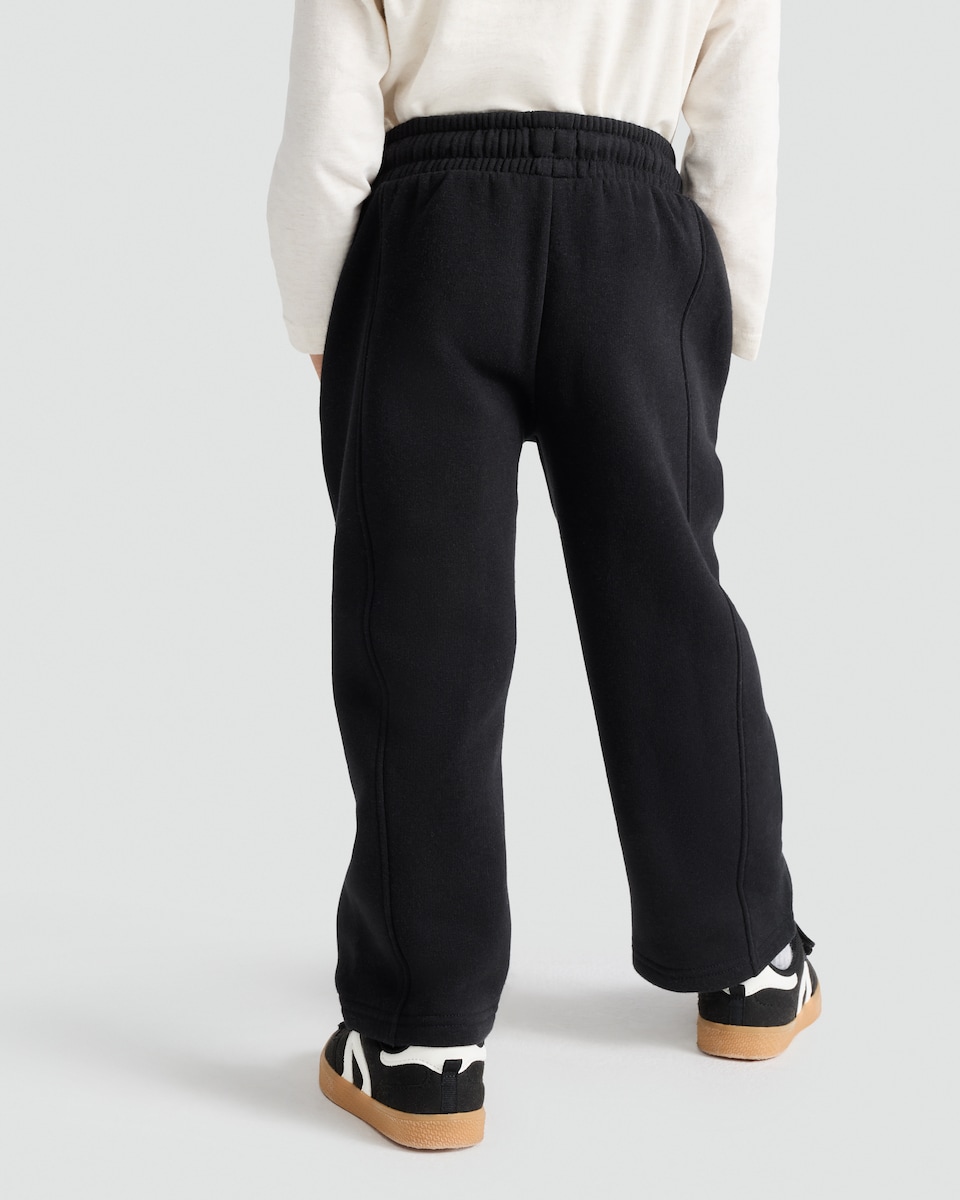 image 1 of F&F Boys Cotton Rich Wide Leg Drawstring Joggers in Black