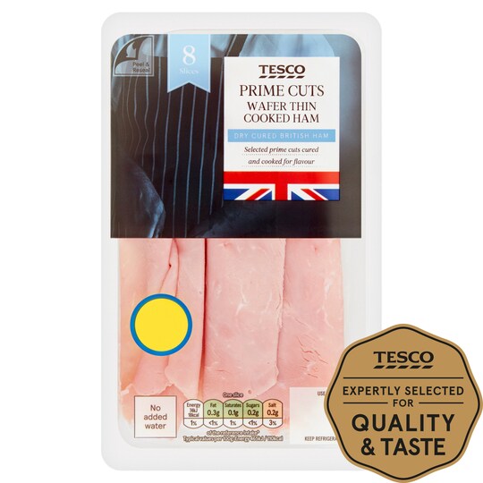 Tesco British Pork Wafer Thin Cooked Ham 125G Tesco Groceries