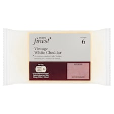 Tesco Finest Vintage White Cheddar 250g.