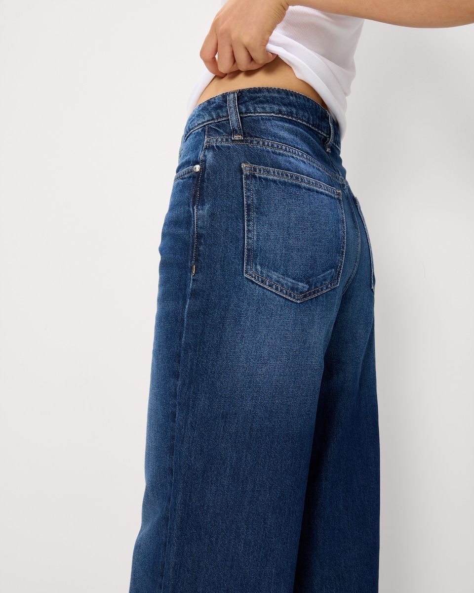 image 1 of F&F Pure Cotton Wide Leg Jeans in Blue