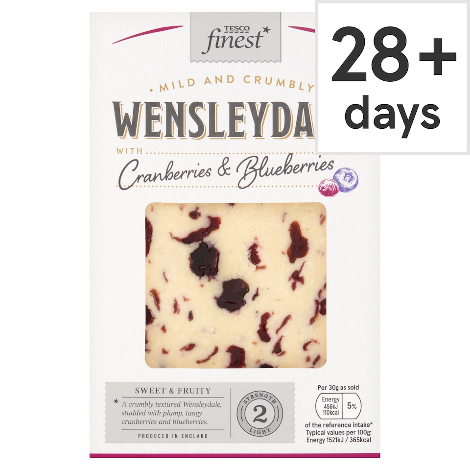 Tesco Finest Wensleydale Cheese Cranberries & Blueberry 200G