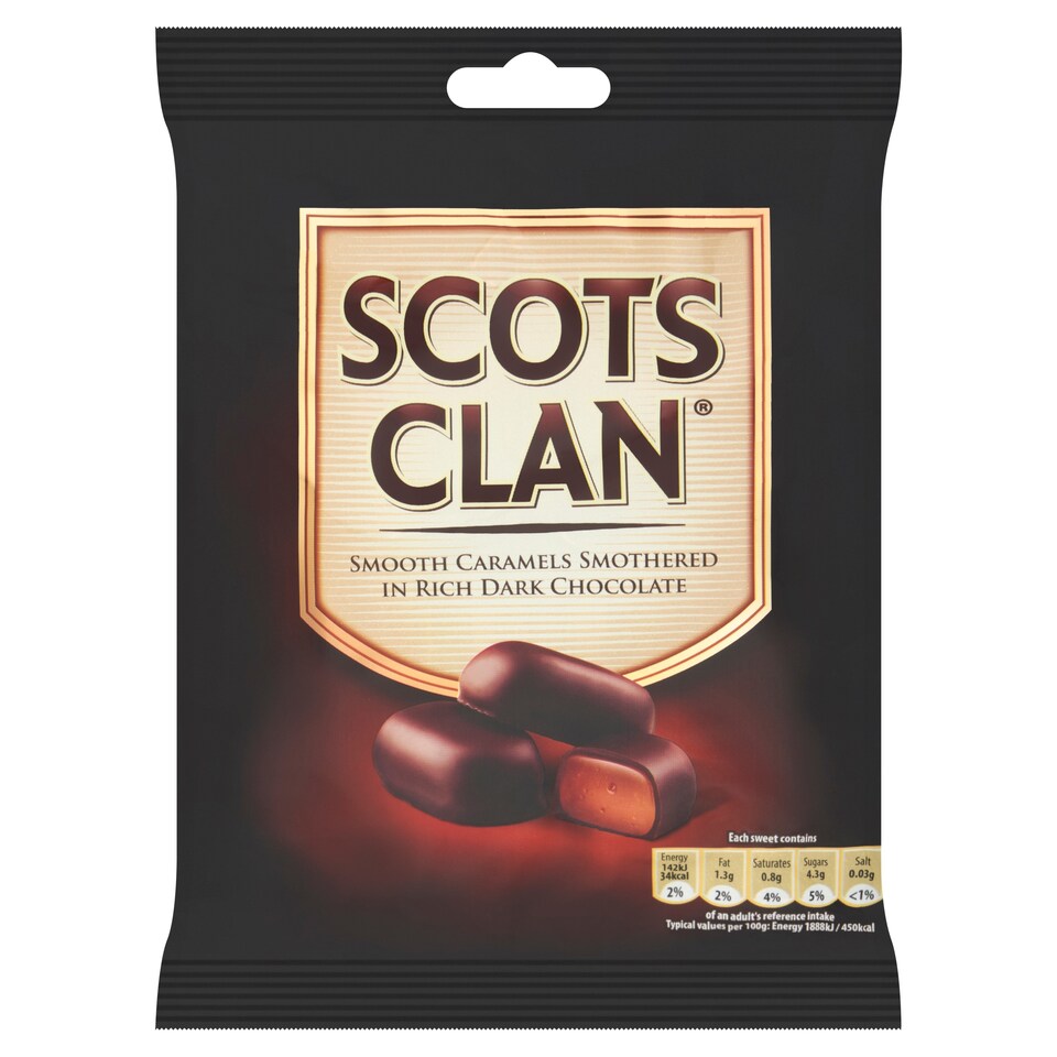 Scots Clan Caramel In Dark Chocolate 135G