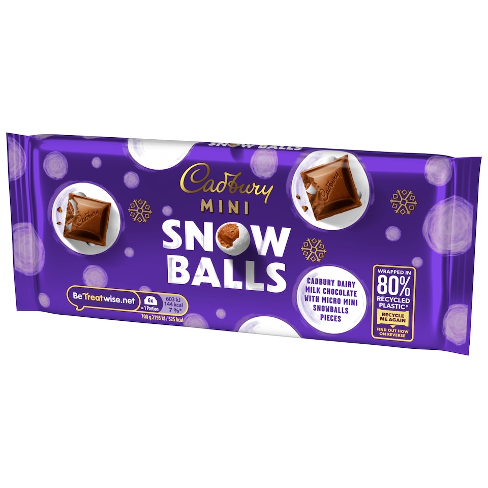 image 1 of Cadbury Mini Snowballs Chocolate Bar 110g