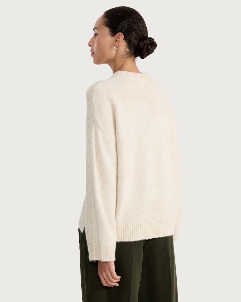 image 1 of F&F Seam Detail Jumper with Alpaca in Mink