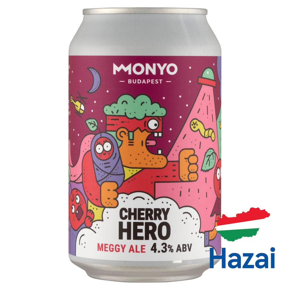 MONYO Cherry Hero Ale felsőerjesztésű szüretlen sör meggyel 4,3% 330 ml