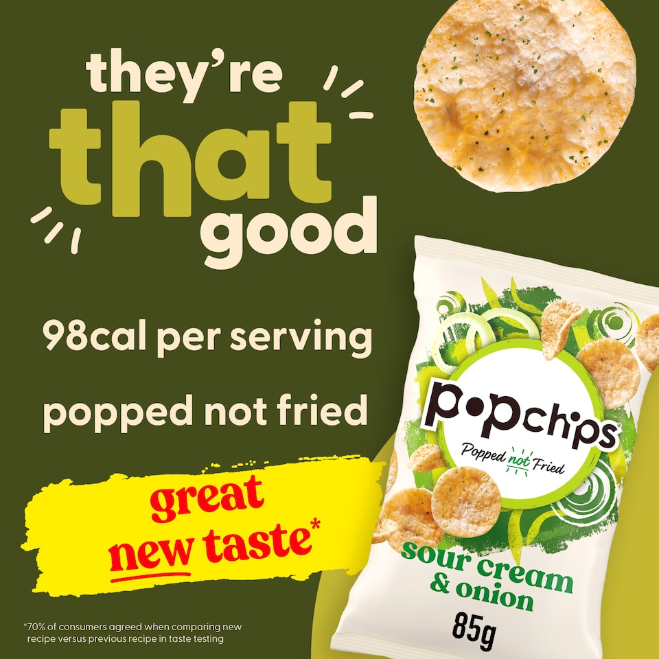 image 1 of Popchips Sour Cream & Onion Sharing Crisps 85g