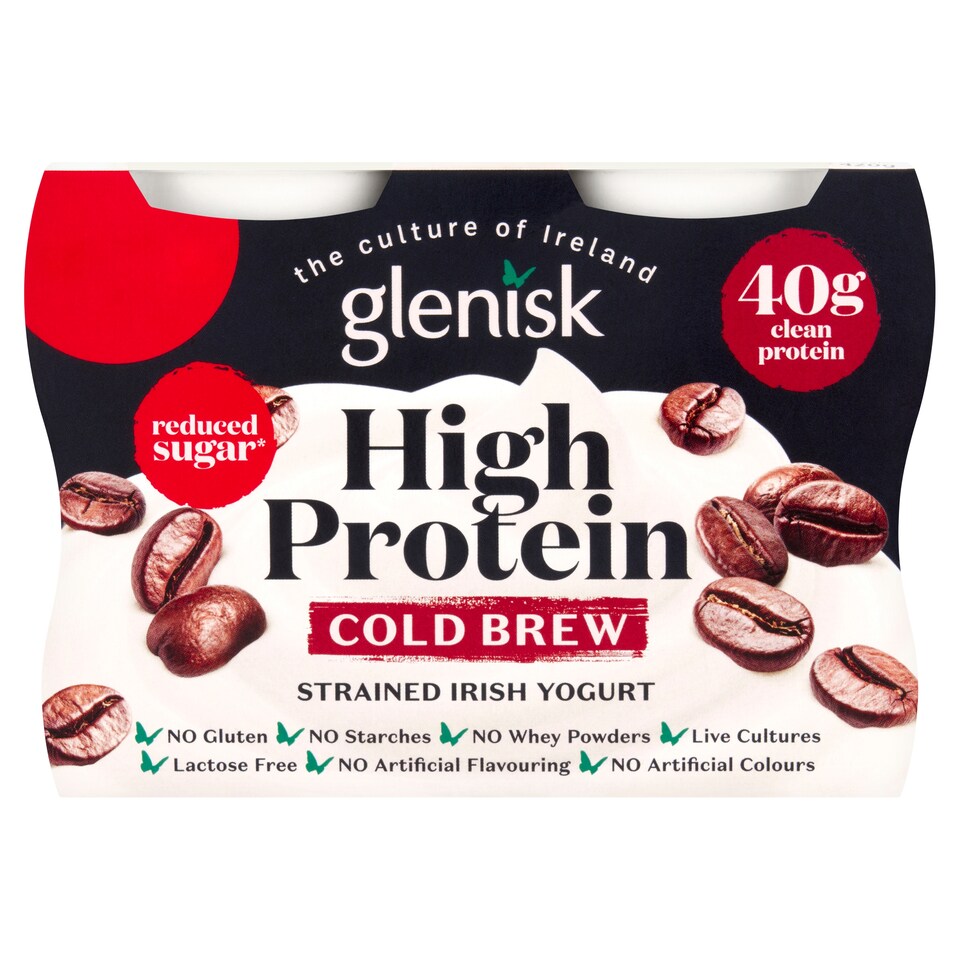 Glenisk High Protein Cold Brew Strained Irish Yogurt 4x105g