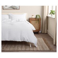 F&F Home Bedding White Waffle Duvet Set King