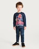 image 1 of Marvel Spider-Man Pure Cotton Long Sleeved Top in Navy