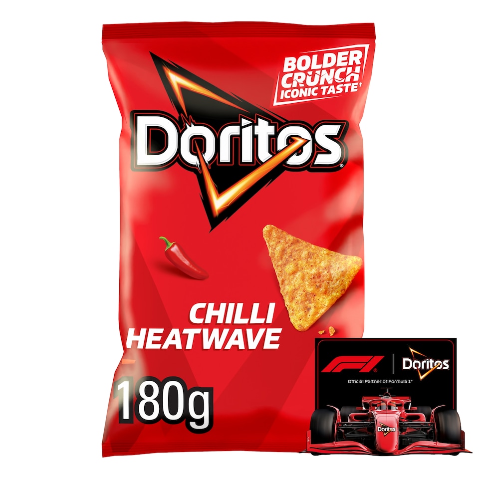 image 1 of Doritos Tortilla Chips Chilli Heatwave Sharing Bag Crisps 180g