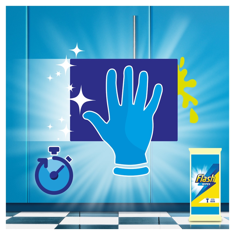image 1 of Flash Antibacterial Wipes 180'S