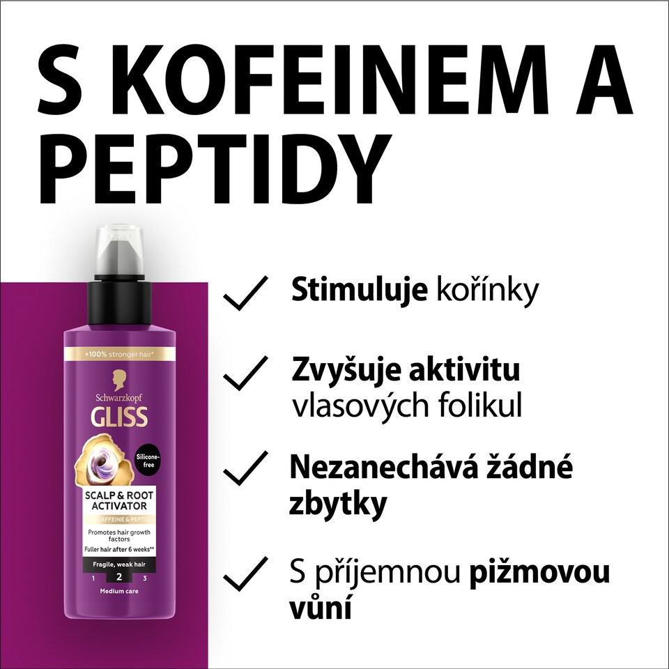 Obrázek 1 pro produkt Schwarzkopf Gliss Full Hair Wonder sérum pro aktivaci vlasové pokožky a kořínků 100ml