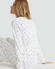 image 2 of F&F 3-Piece Holly Print Tie Front Cardigan, Cami and Bottoms Pyjamas in Cream