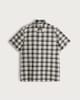 image 4 of F&F Cotton Rich Crinkle Check Print Short Sleeved Shirt in Cream