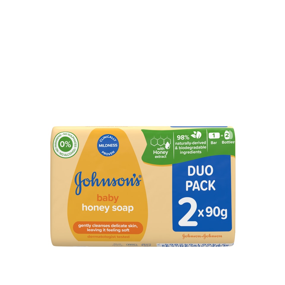 image 1 of Johnson's Baby Honey Soap Bar 2x90g