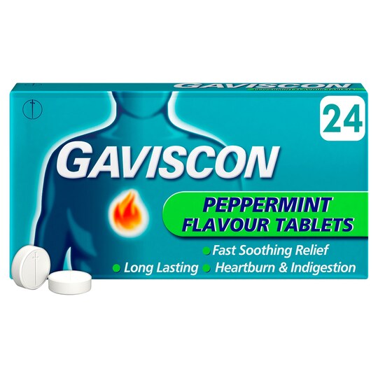 Gaviscon Original Peppermint 24 Tablets Tesco Groceries