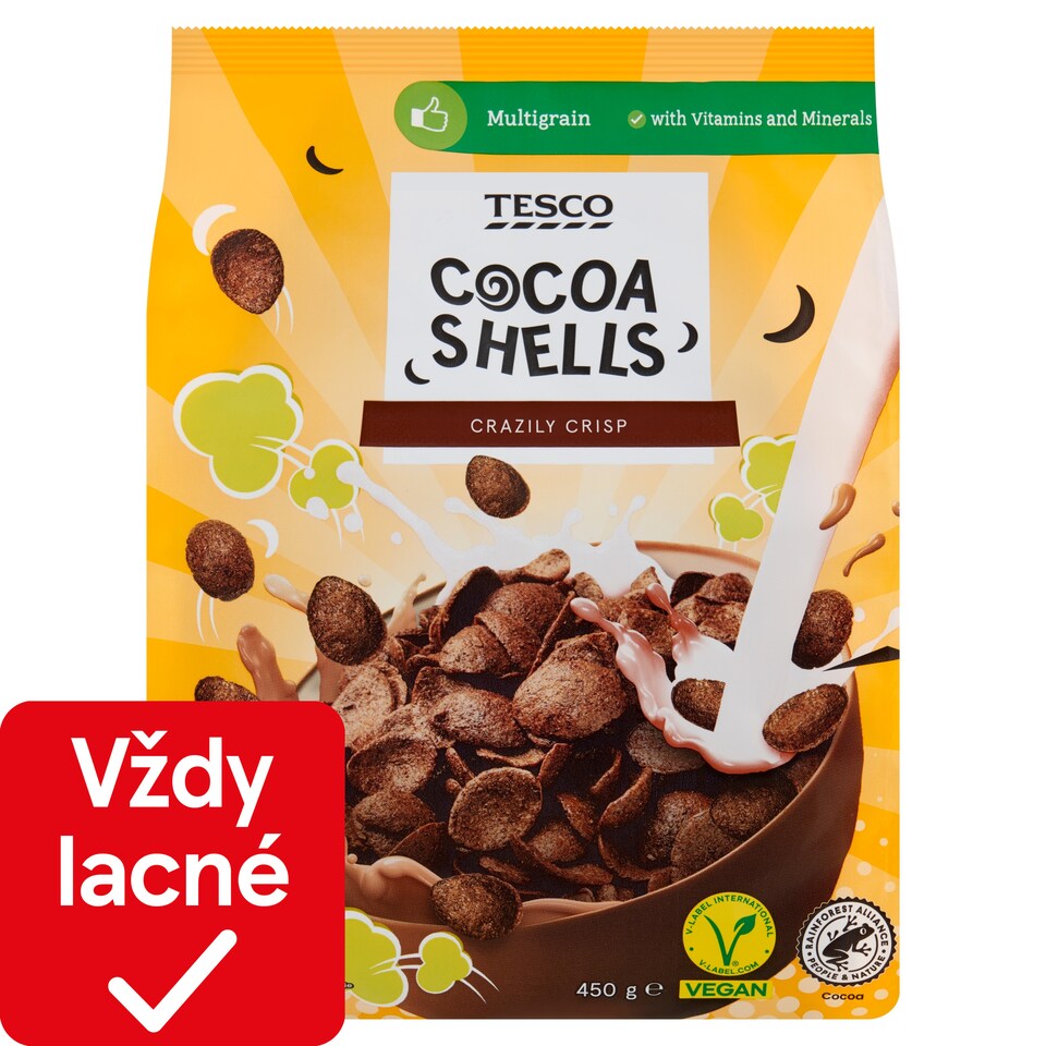 Tesco Obilninové kakaové lupienky 450 g