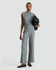 image 3 of F&F Textured High Neck Ruched Side Sleeveless Top in Grey