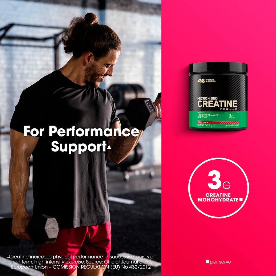 image 1 of Optimum Nutrition Flavoured Creatine Powder Fruit Punch 247.5g