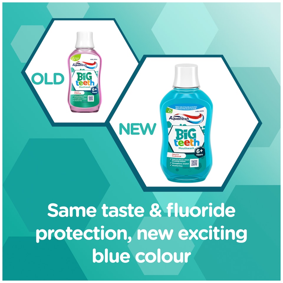 image 1 of Aquafresh Kids Mouthwash Big Teeth Fruity Flavour 6-8 Years 300ml