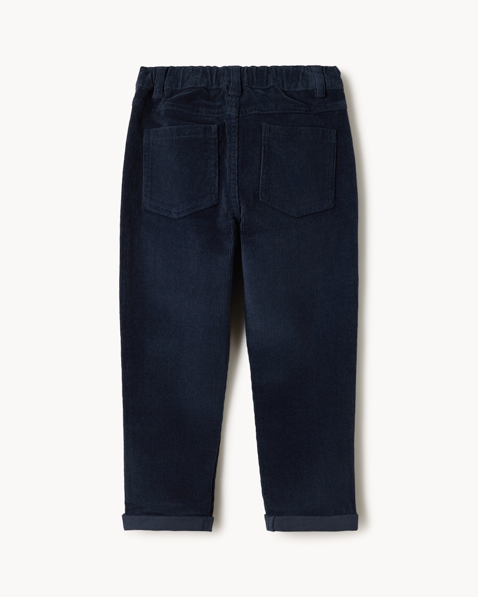 image 1 of F&F Boys Cotton Rich Corduroy Trousers in Navy